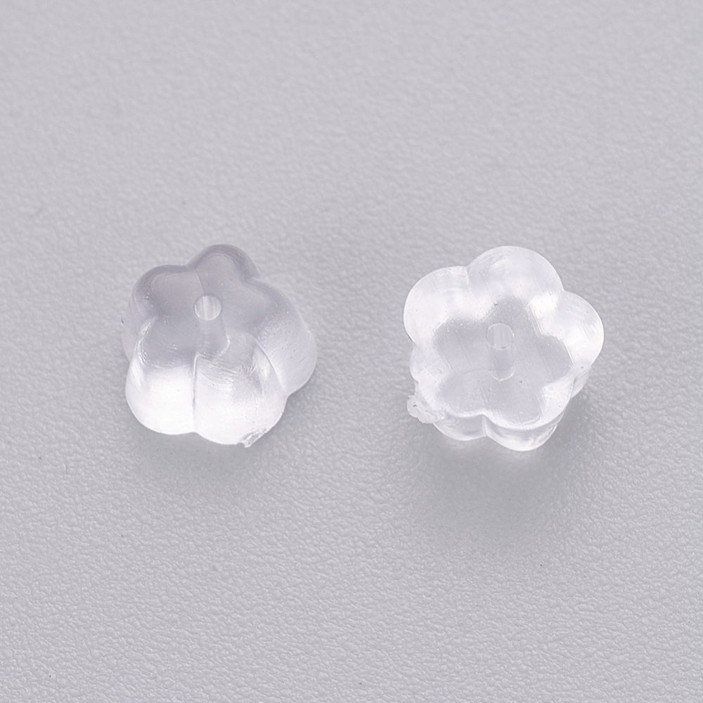 Gummi Bagstopper til Øreringe - Transparent (10 stk) - Uniq Perler - 126168