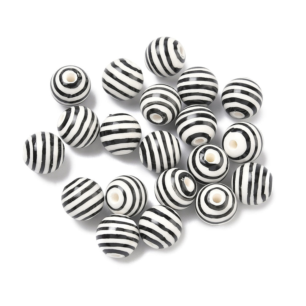 Håndlavede Porcelæn Perler – Runde (12,5mm) 8 stk. - Uniq Perler - 121036