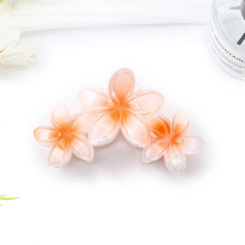 Hårklemme Med Blomst – Orange Plastik (107,5x65x61mm) - Uniq Perler - 120617