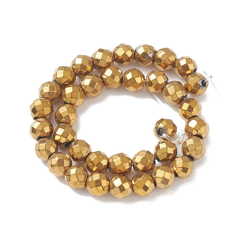 Hæmatit – Blodstens Perler, Vandfast Belægning (6mm) - Uniq Perler - 650847