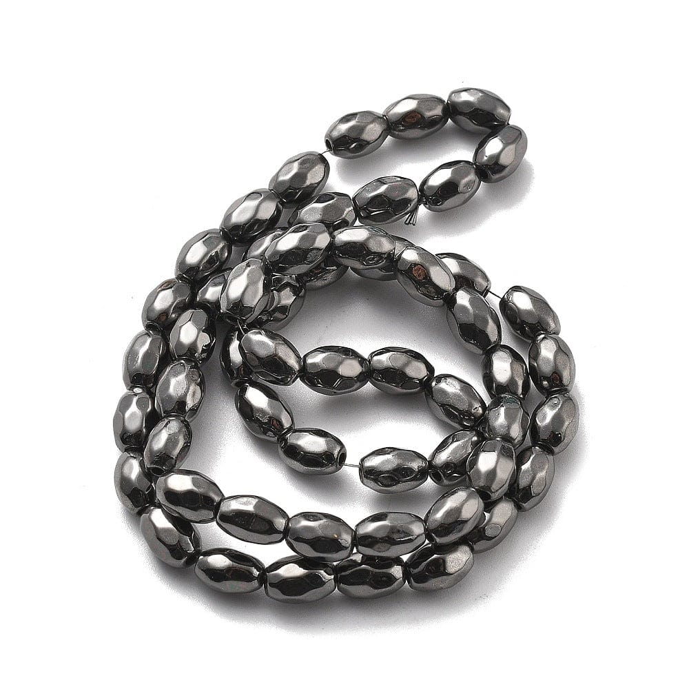 Hæmatit – Facetteret, Oval (4x7mm) - Uniq Perler - 114695