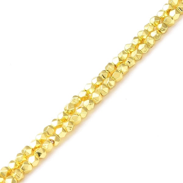 Hæmatit – Guld, Polygon (2,5 - 3mm) - Uniq Perler - 113019