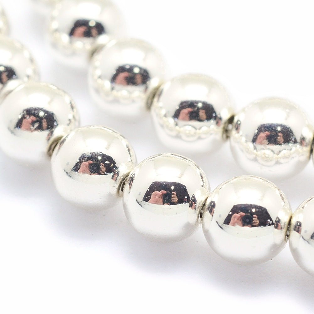 Hæmatit, – Langtidsholdbar Forsølvet (2mm) - Uniq Perler -