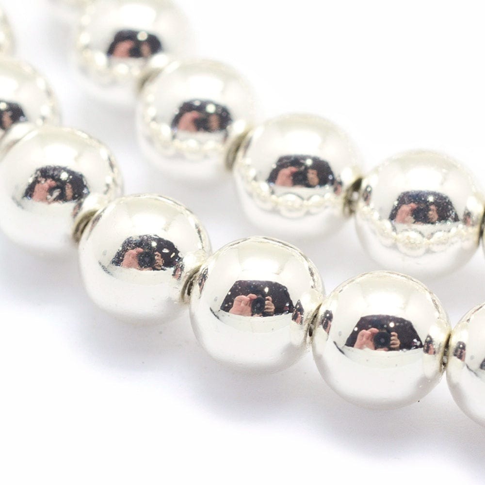 Hæmatit – Langtidsholdbar Forsølvet (8mm) - Uniq Perler - 113899