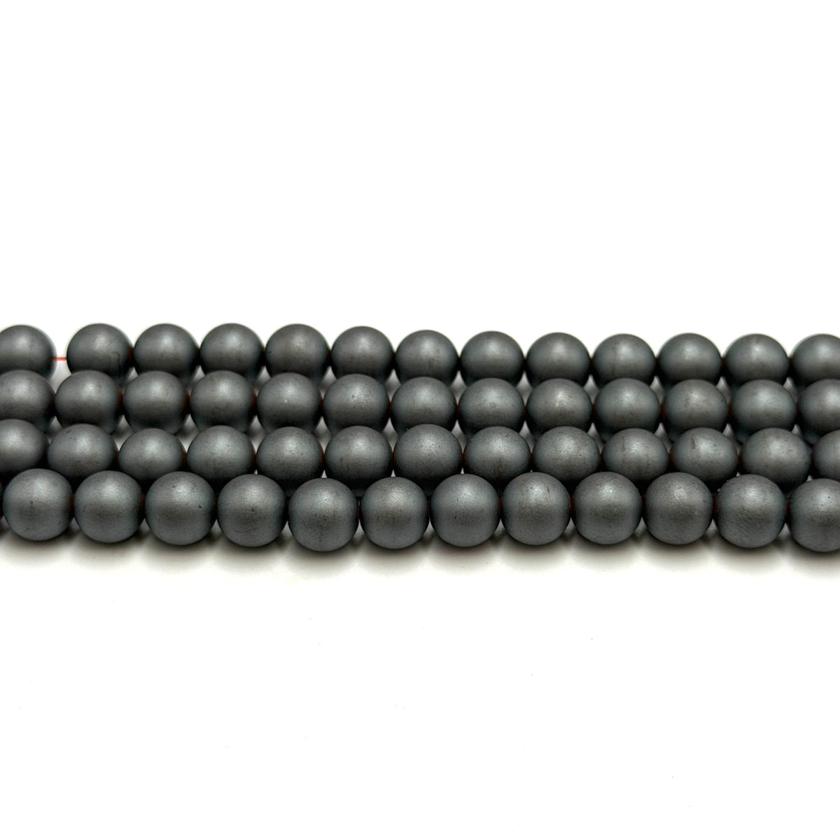 Hæmatit Perler – Frostet, Runde (8mm) - Uniq Perler - 126050