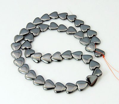 Hæmatit Perler – Hjerte, Sort (10x10x3mm) - Uniq Perler -