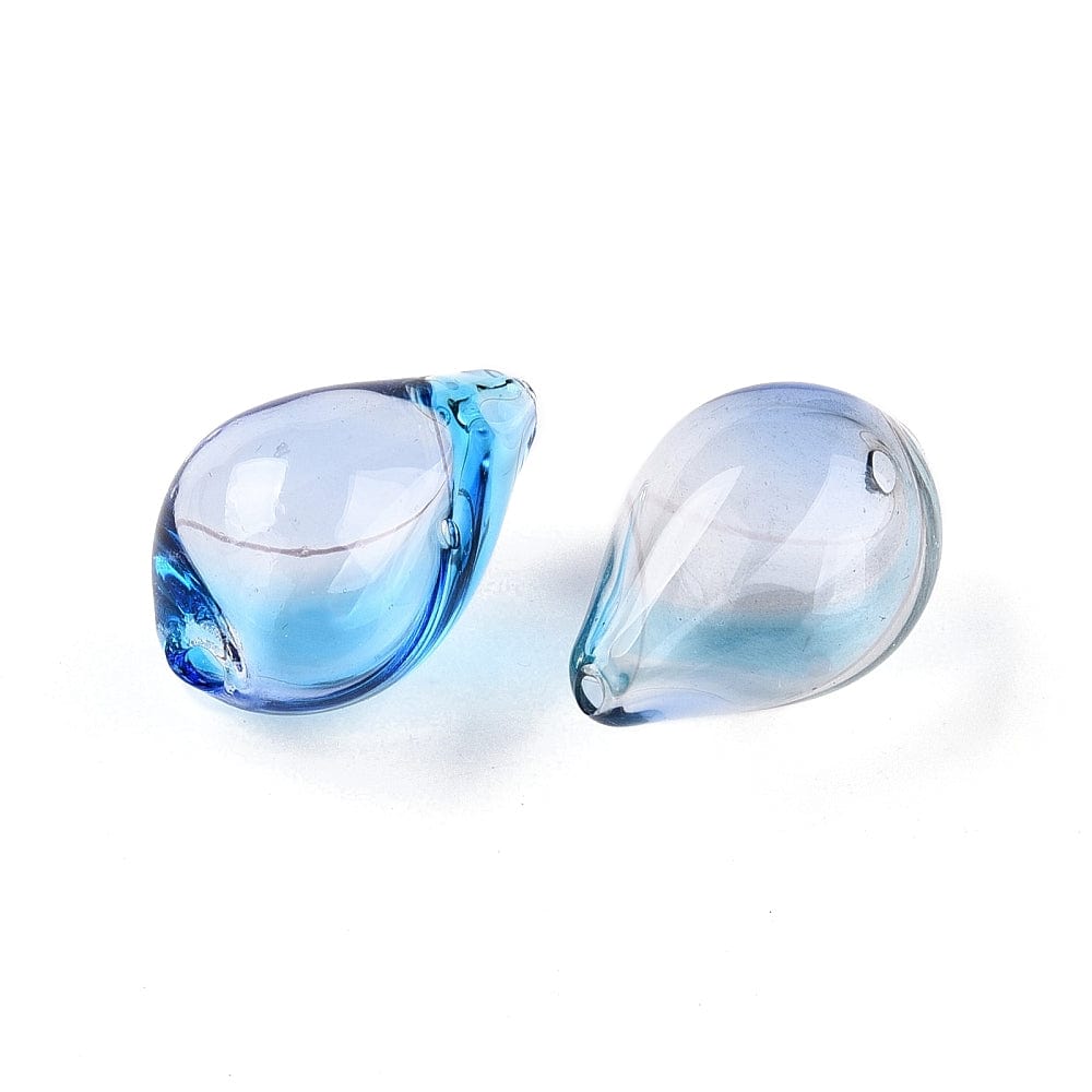 Håndlavede Glasdråber - Stribet (14 - 17mm) 5 Stk - Uniq Perler - 114928