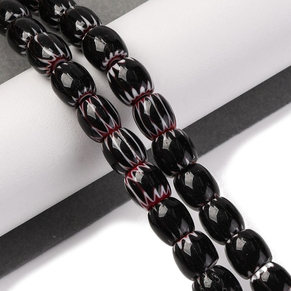 Håndlavede Lampwork Millifiori Glasperler, (8x7,5mm) - Uniq Perler - 975591