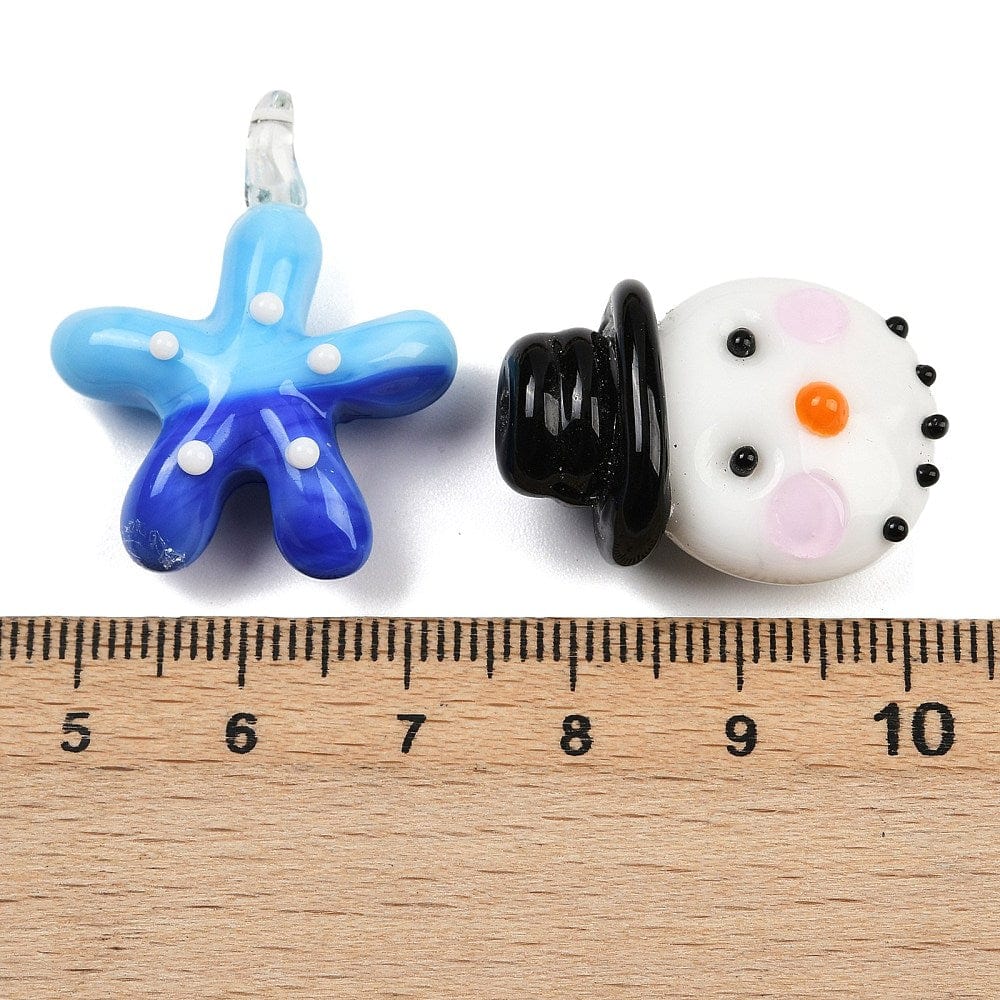 Håndlavede Lampwork Vedhæng – Mix Former & Farver (5 stk) - Uniq Perler - 115966