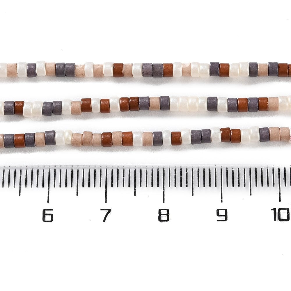 Håndlavet Lampwork Glasperler, Brun/Gylden (2,5x2mm) - Uniq Perler - 114604