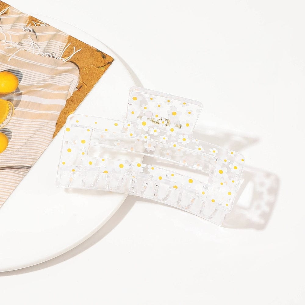 Hårklemme Med Blomstret Design (85x48x40mm) - Uniq Perler - 115524