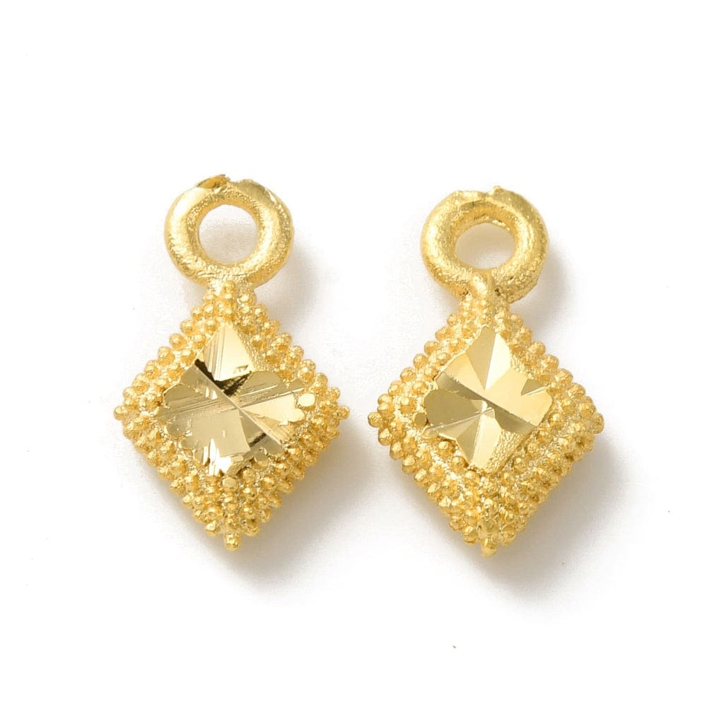 Harlekinformet Messing Vedhæng, 18K Forgyldt, 6 Stk. - Uniq Perler - 0001489295