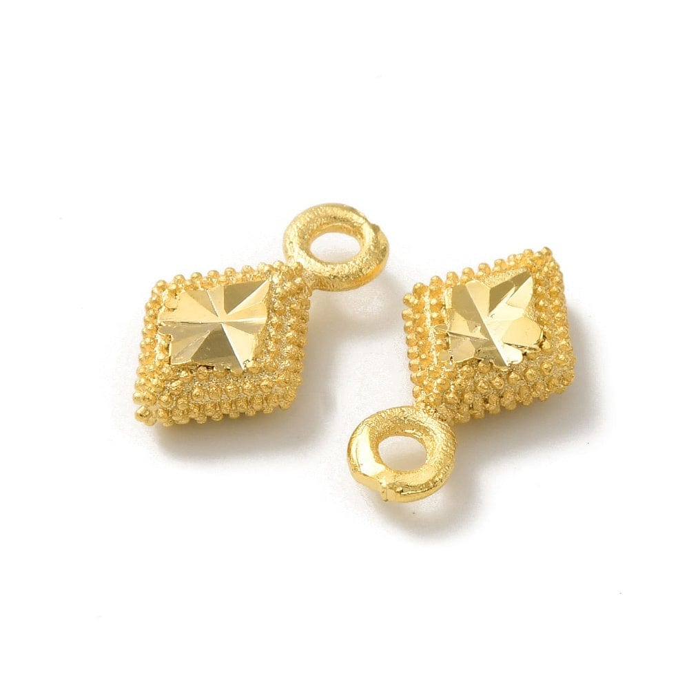 Harlekinformet Messing Vedhæng, 18K Forgyldt, 6 Stk. - Uniq Perler - 0001489295