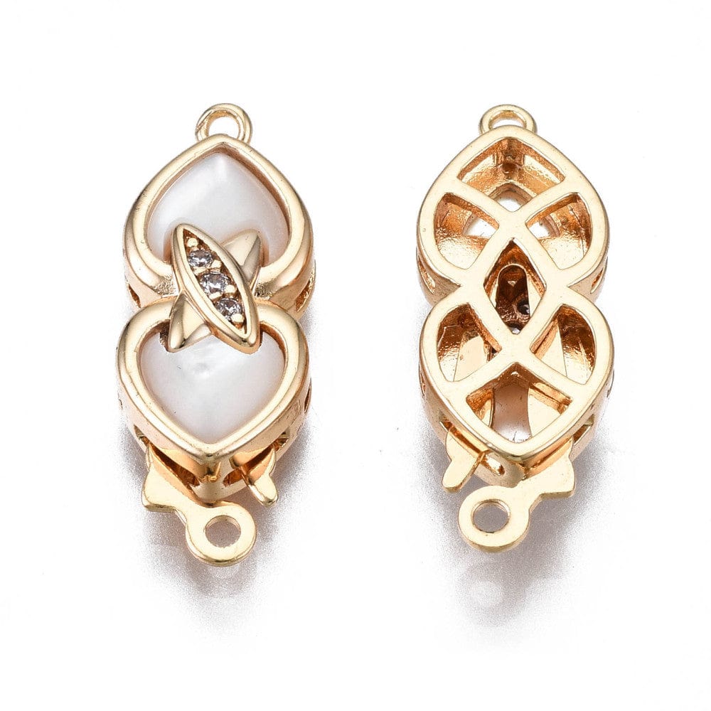 Hjerte Box Lås Med Split, 18K Forgyldt, 21,5x8x4,5mm - Uniq Perler - 0000014637