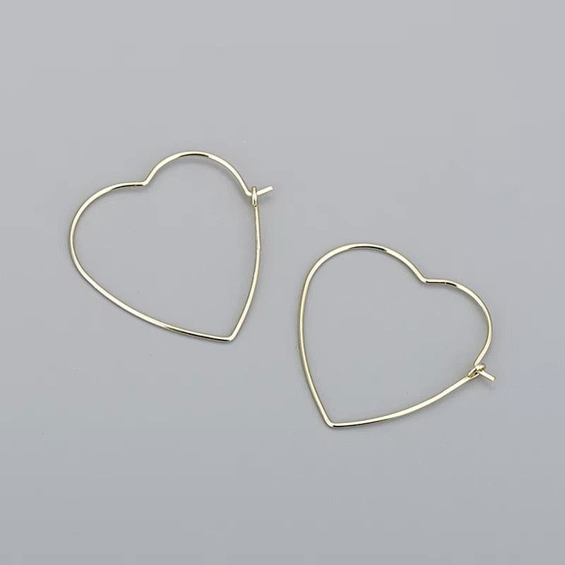 Hjerte Creoler - Forgyldt Sterling Sølv 925 (25x27,8mm) - Uniq Perler - 114862