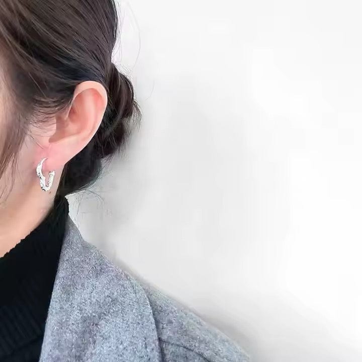 Hjerte Creoler Med Mønster, Langtidsholdbar Forsølvet, 19mm - Uniq Perler - 320171