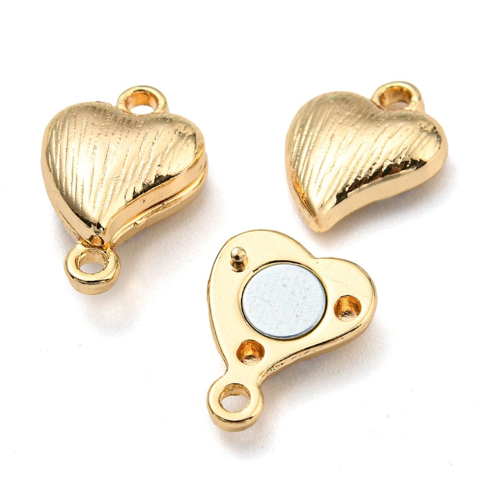 Hjerte Magnet Lås – 14K Langtidsholdbar Forgyldning (12,5x8,5mm) - Uniq Perler - 111590