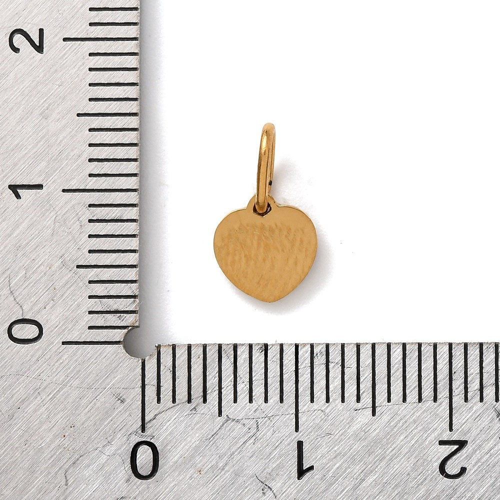 Hjerte Vedhæng Med Øsken – 18K Forgyldt Stål (7x7x1mm) - Uniq Perler - 120671