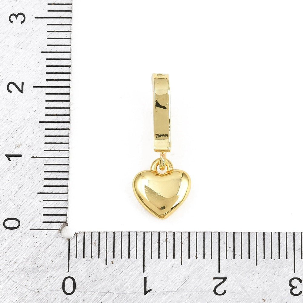 Hjerte Vedhæng Med Zirkonia – 18K Langtidsholdbar Forgyldt Messing (20mm) 1 stk. - Uniq Perler - 123993
