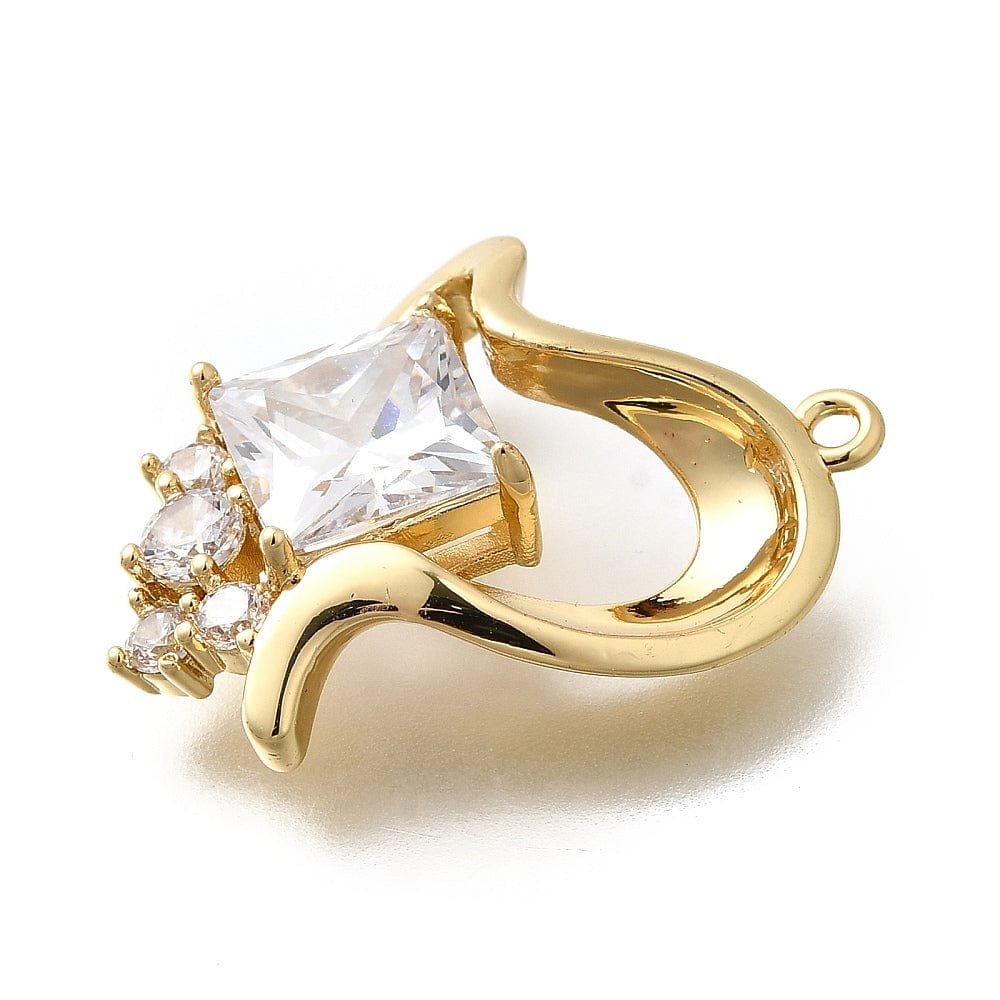 Hjerte Vedhæng Med Zirkonia Sten, 23x21mm - Uniq Perler - 114291