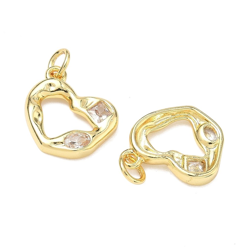 Hjerte Vedhæng – Zirkonia Forgyldt Langtidsholdbar (14.5mm) - Uniq Perler - 117701