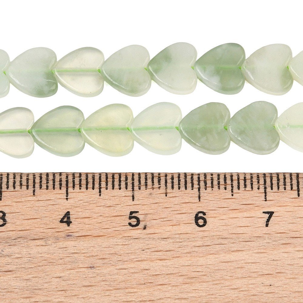 Hjerteformede Jade Perler – Grøn (8mm) 4 stk. - Uniq Perler - 125851