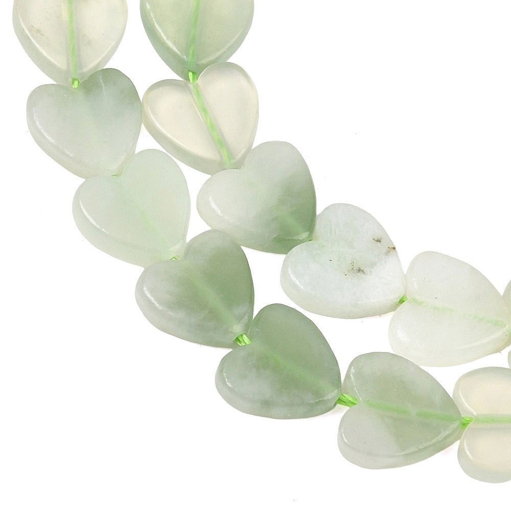Hjerteformede Jade Perler – Grøn (8mm) 4 stk. - Uniq Perler - 125851