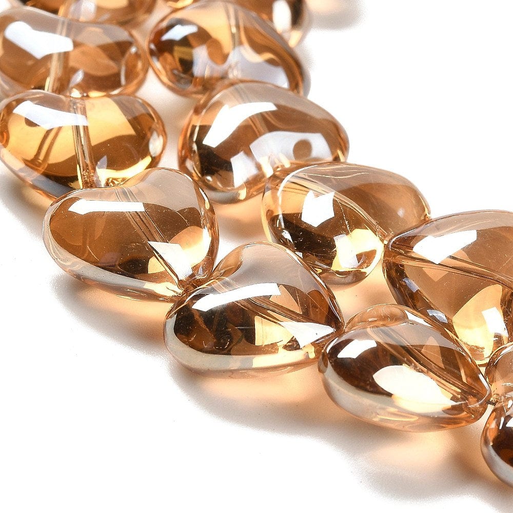 Hjerteformet Glasperler, 12,5x15mm - Uniq Perler - 823842