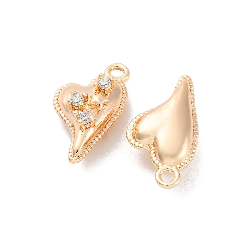 Hjertevedhæng, 18K Forgyldt, 14,5x8,5mm - Uniq Perler - 919720