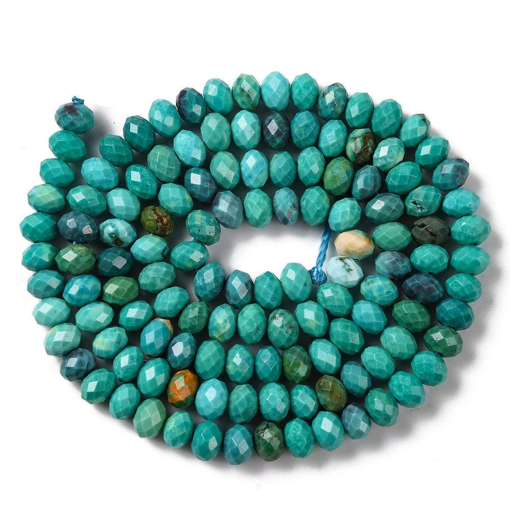 Howlit – Facetteret Rondel, Turkis (4,5x3mm) - Uniq Perler - 115260