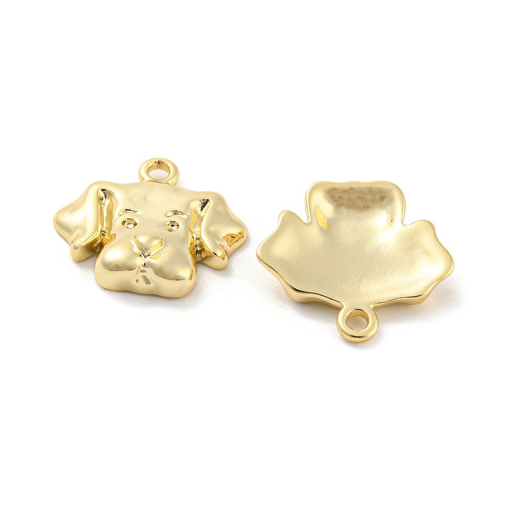 Hunde vedhæng - Langtidsholdbar Forgyldt (11.5x12.5mm) 2 stk - Uniq Perler -