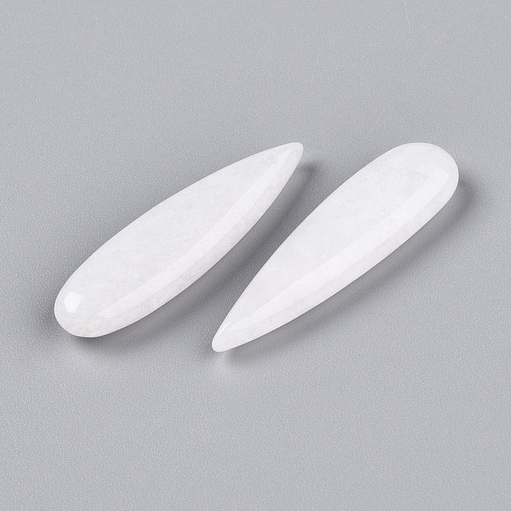 Hvide Jade - Dråbeformet, Natursten (34–36mm) - Uniq Perler - 115659