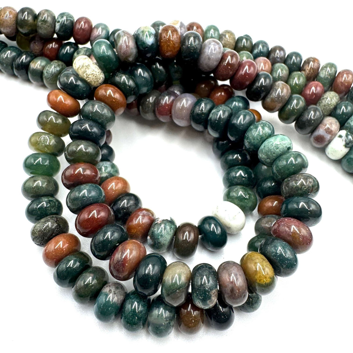 Indian Agat, rondel formet (5x8 mm) - Uniq Perler - 644677