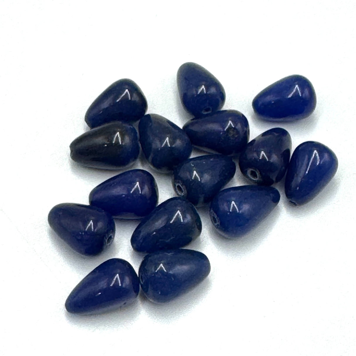 Jade Dråber, Blå (15x10mm, 2 Stk) - Uniq Perler -