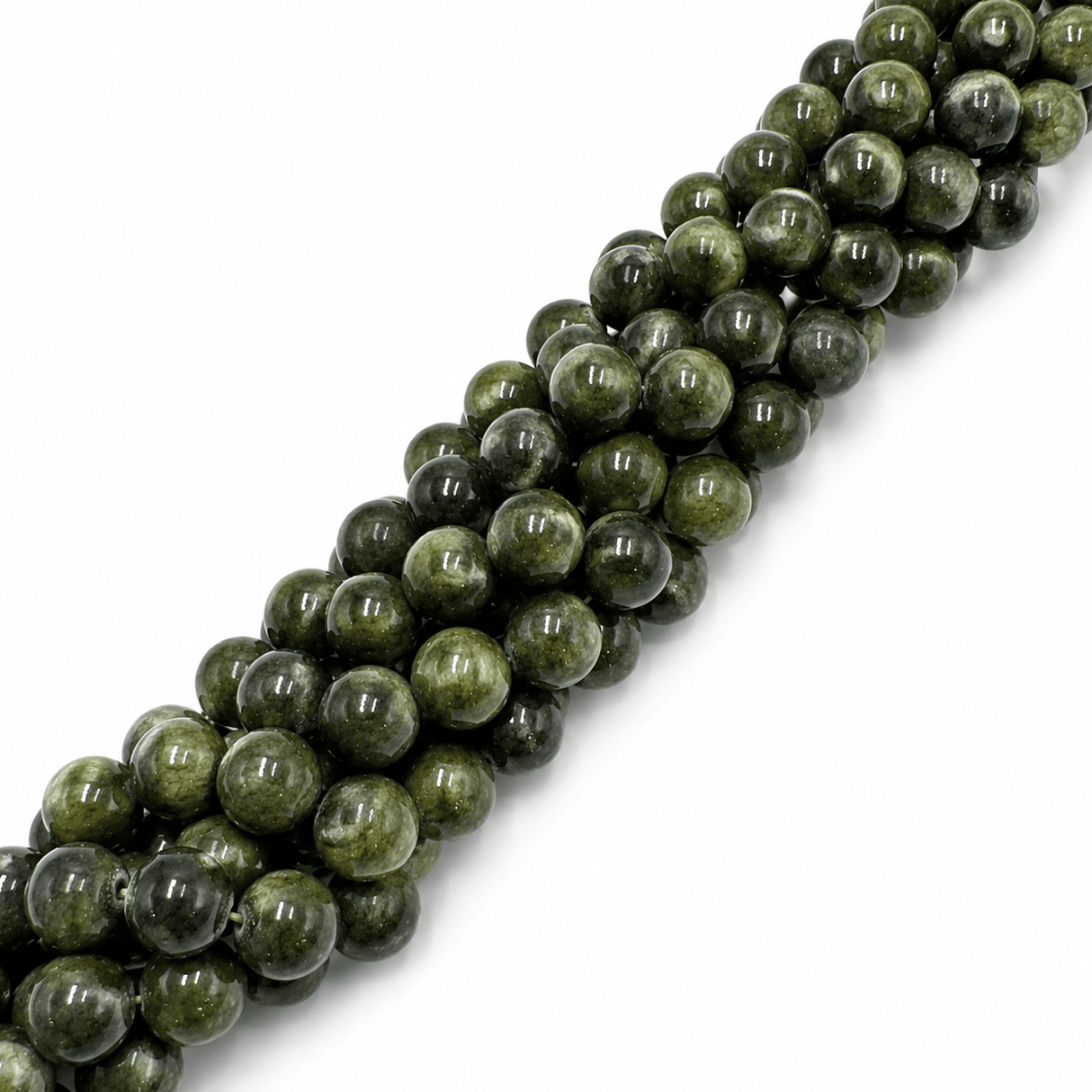 Jade -Mørk Grøn-Runde (12mm) - Uniq Perler - 123257