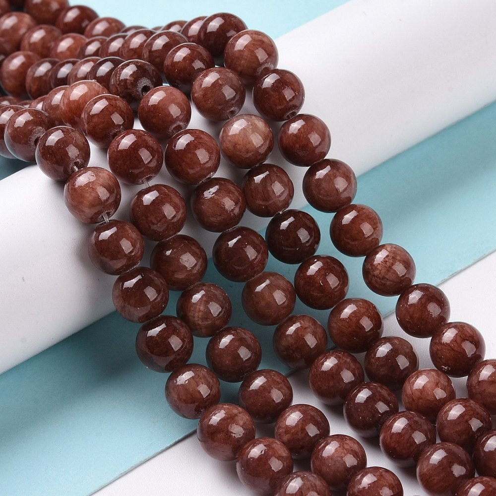 Jade Perler – Brun, Runde (8mm) - Uniq Perler - 123652