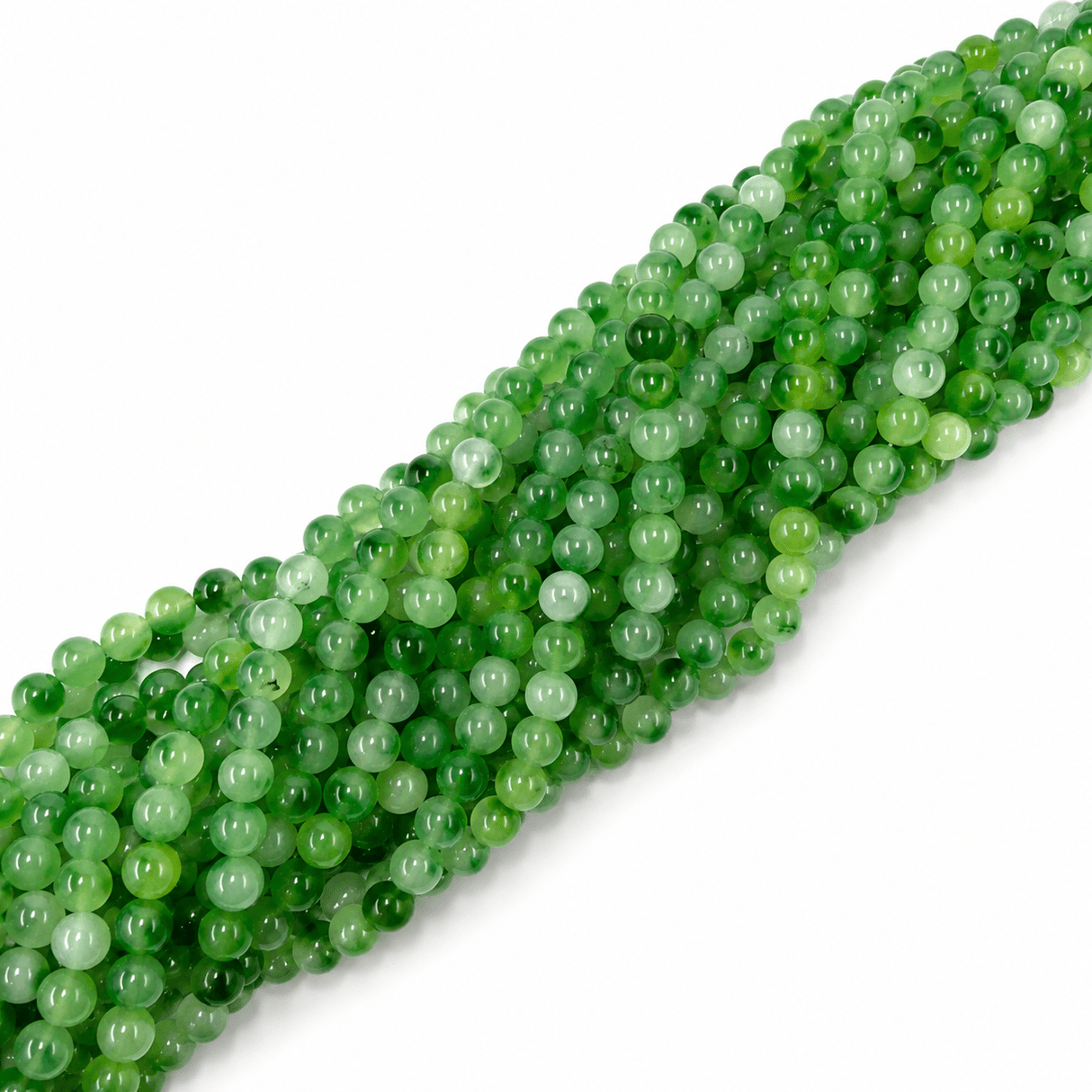 Jade Perler – Grøn, Runde (10~10,5mm) - Uniq Perler - 124430