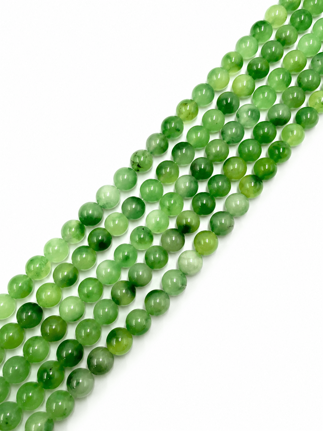 Jade Perler – Grøn, Runde (10~10,5mm) - Uniq Perler - 124430