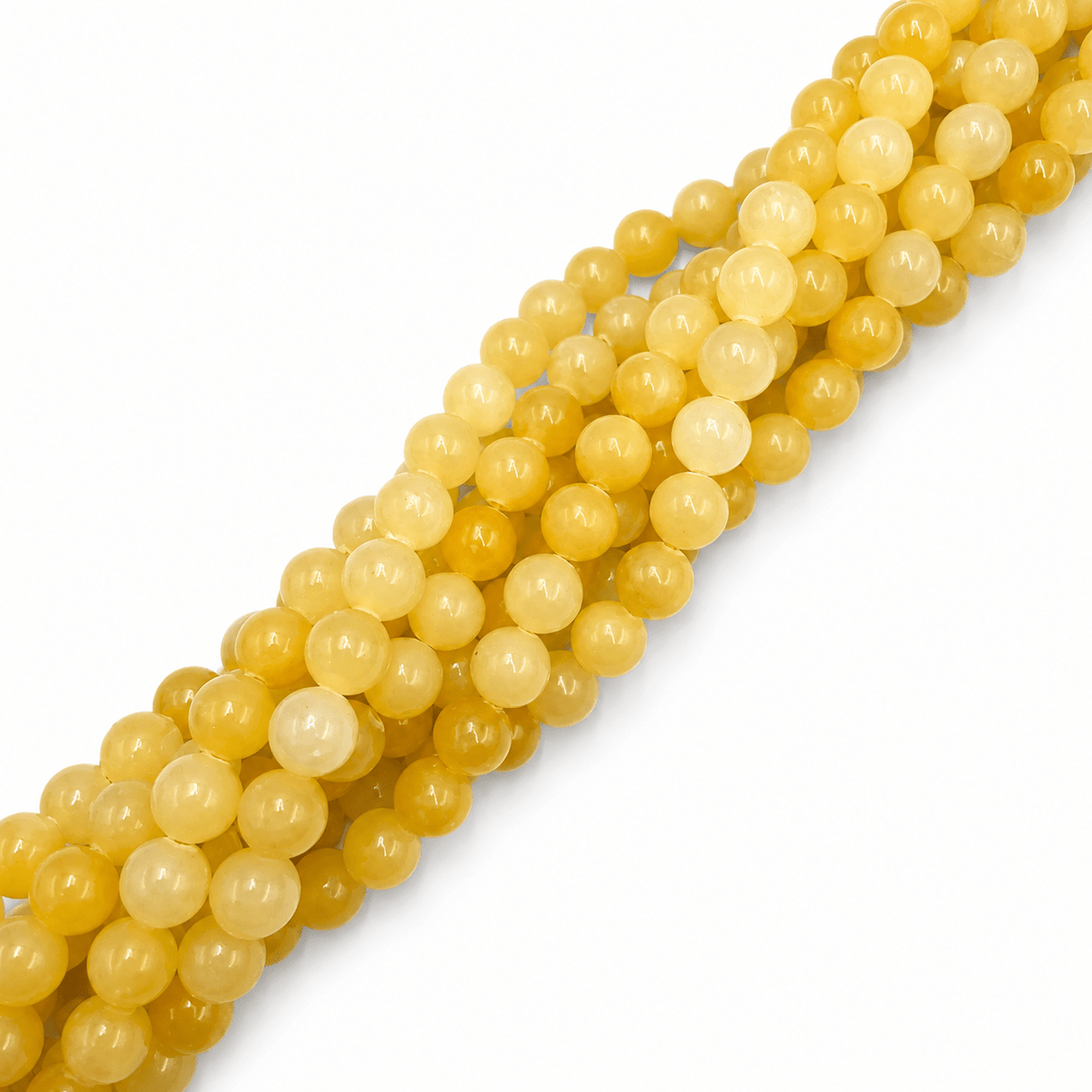 Jade Perler – Gul, Runde (8mm) Grade A - Uniq Perler - 124484