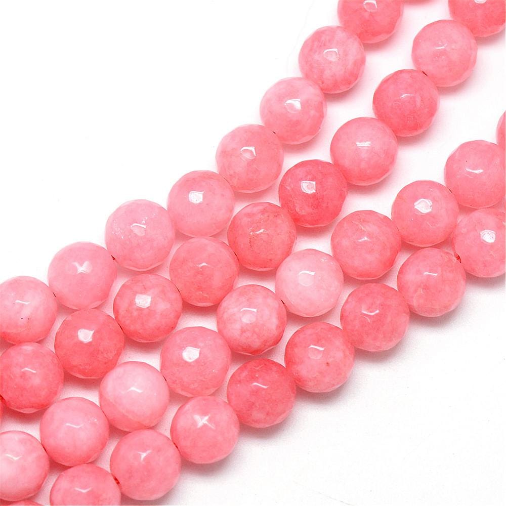 Jade Perler - Koral, Facetteret (8mm) - Uniq Perler - 1247962