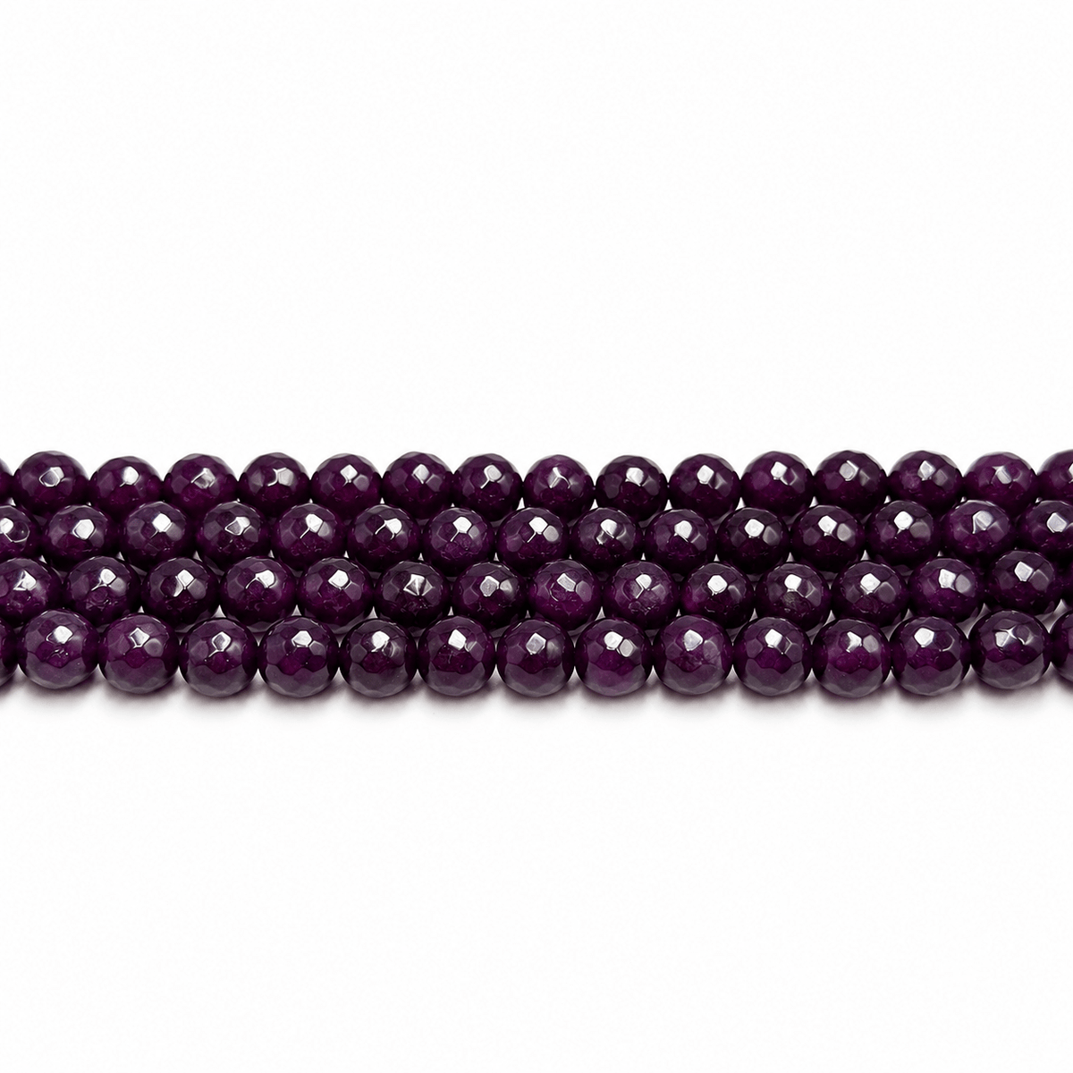 Jade Perler – Lilla, Facetterede, Runde (8mm) - Uniq Perler - 126027