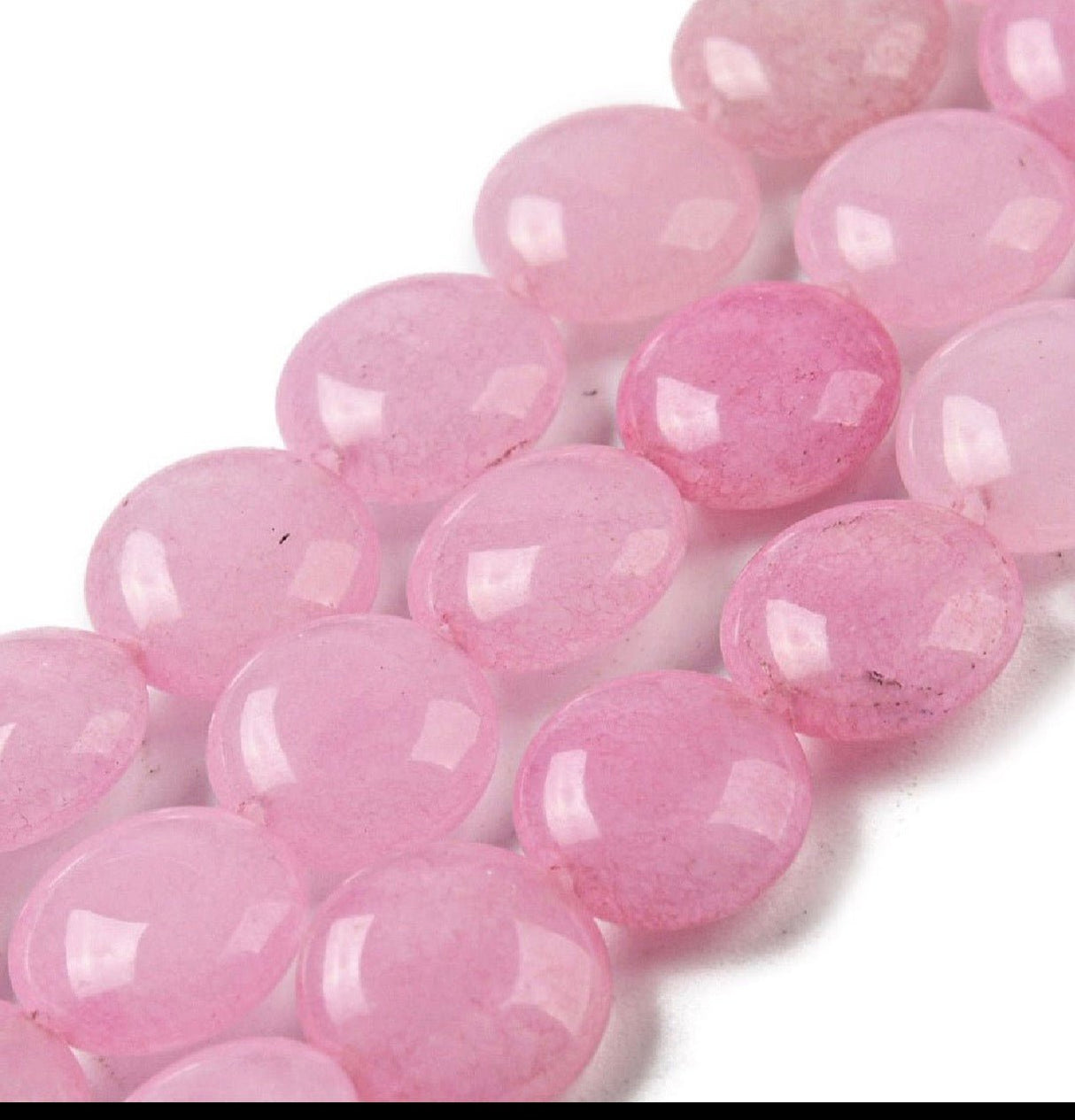 Jade Perler – Pink, Coin (8x4mm) - Uniq Perler - 119248