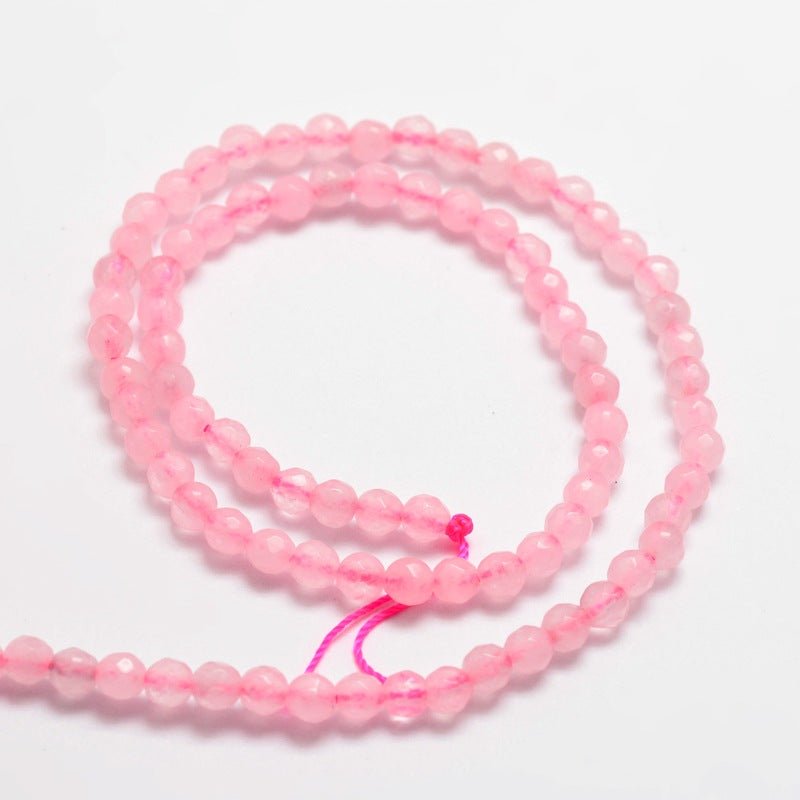 Jade Perler – Pink, Facetterede, Runde (4mm) - Uniq Perler - 126053