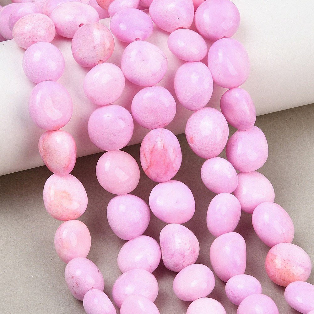 Jade Perler – Pink, Nuggets (9,5~13x9~12x9~15mm) - Uniq Perler - 123753