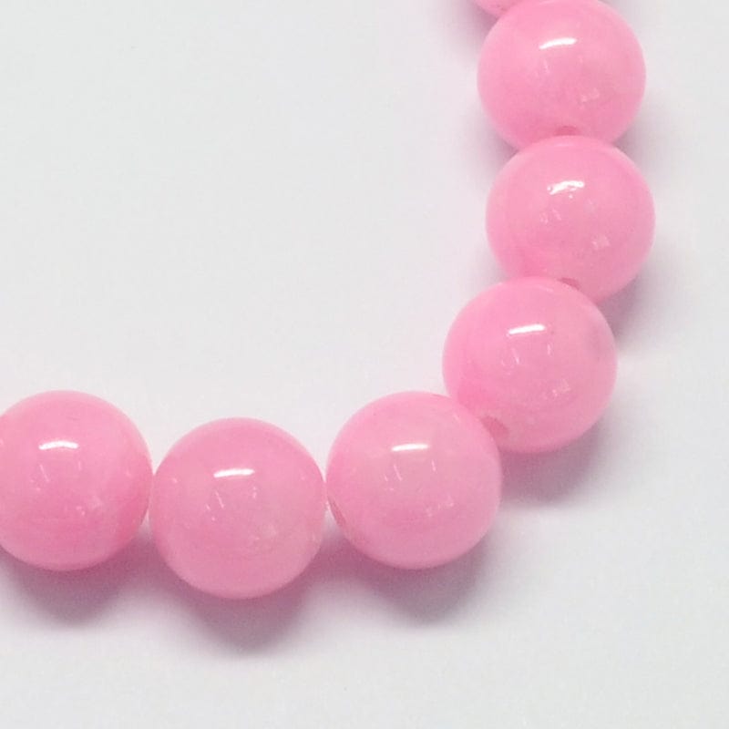 Jade Perler – Pink, Rund (10mm) - Uniq Perler - 112767