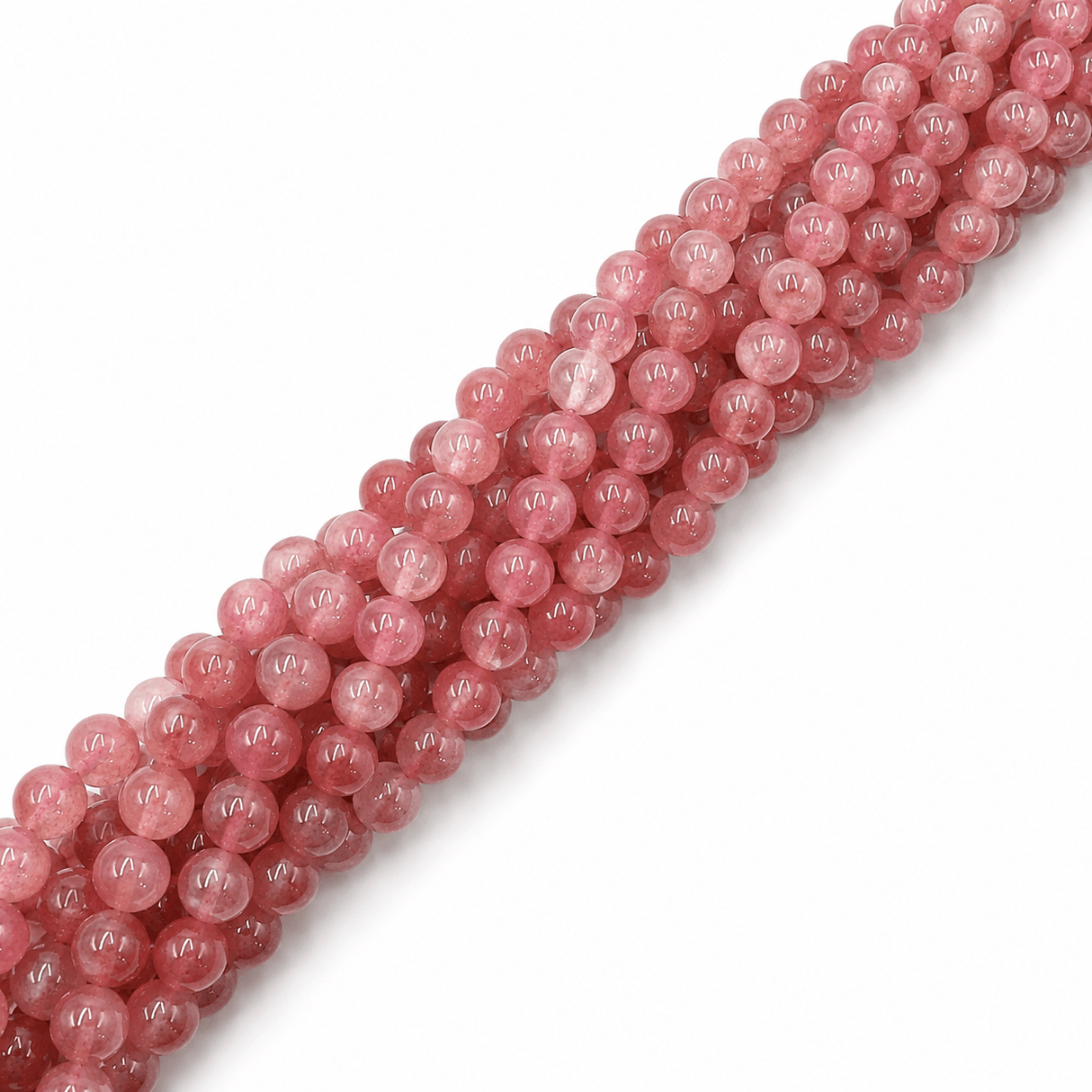 Jade Perler – Rosa, Runde (8mm) - Uniq Perler - 125158
