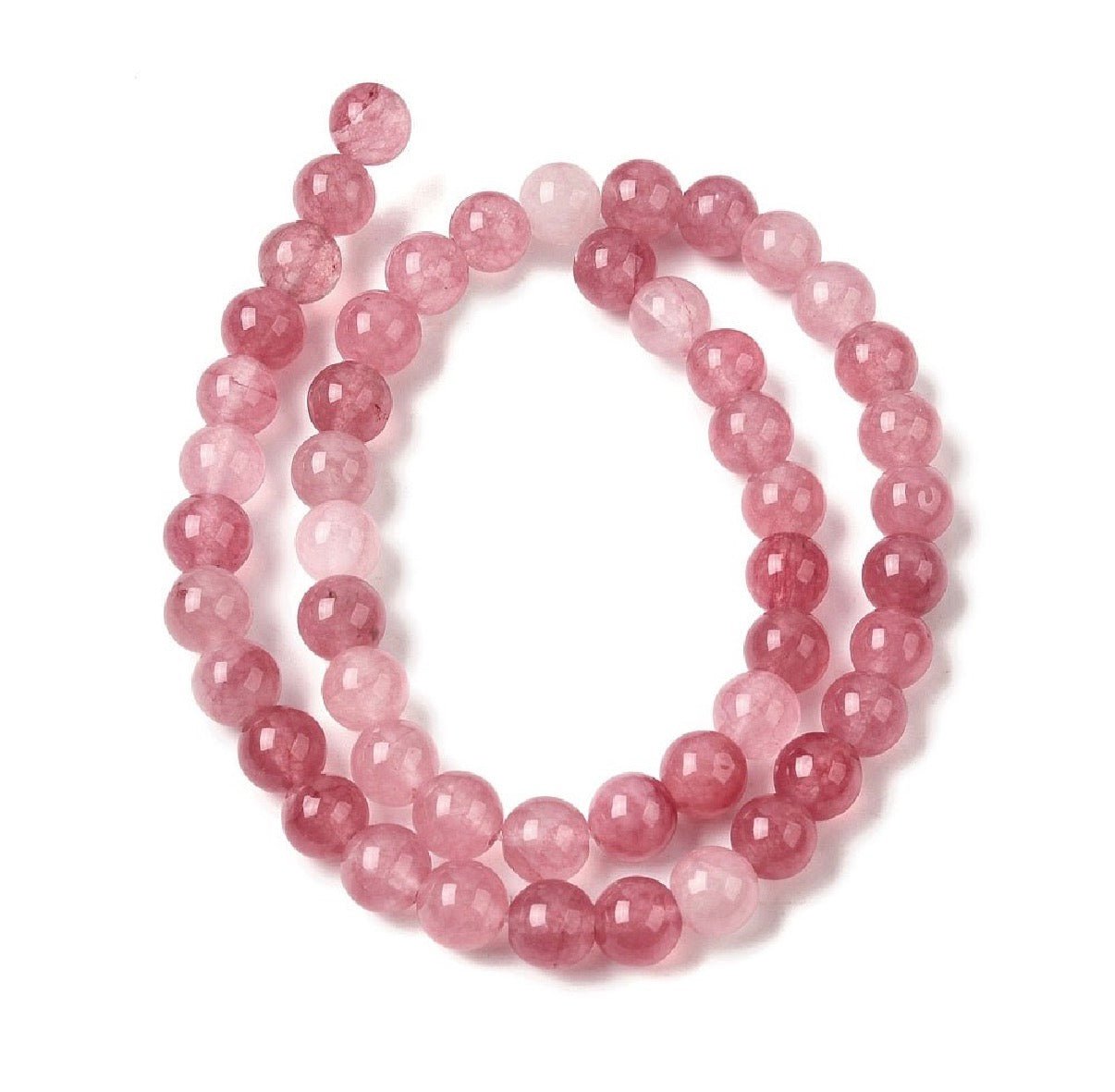 Jade Perler – Rosa, Runde (8mm) - Uniq Perler - 125158