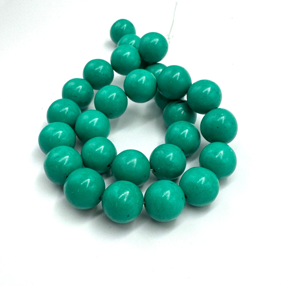 Jade Perler – Runde, Grøn (14mm) - Uniq Perler -