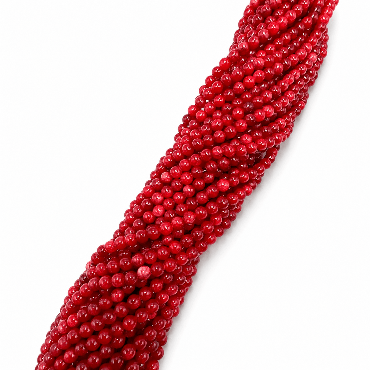 Jade Perler – Runde, Røde (4mm) - Uniq Perler - 116518