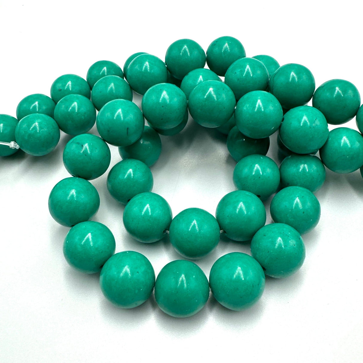 Jade, Turkis Grøn, 14mm - Uniq Perler - 445362